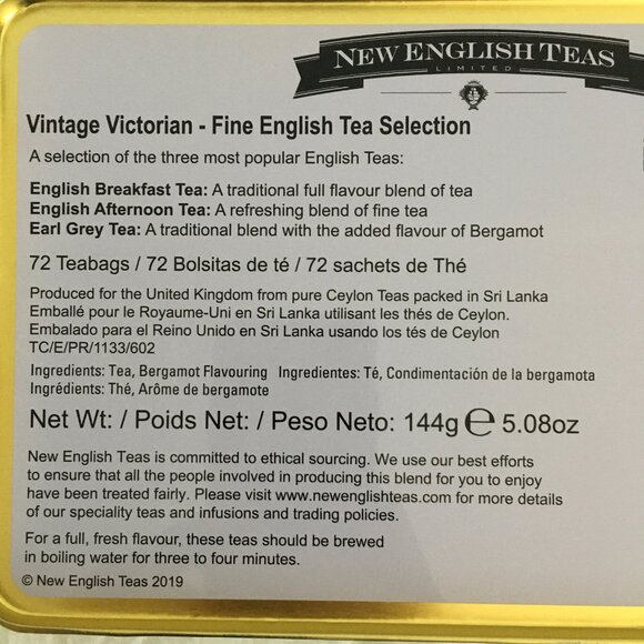 Traditional English Teas Vintage Victorian Tin 72 Bags 7.5 x 5 Tin - Picture 5 of 15